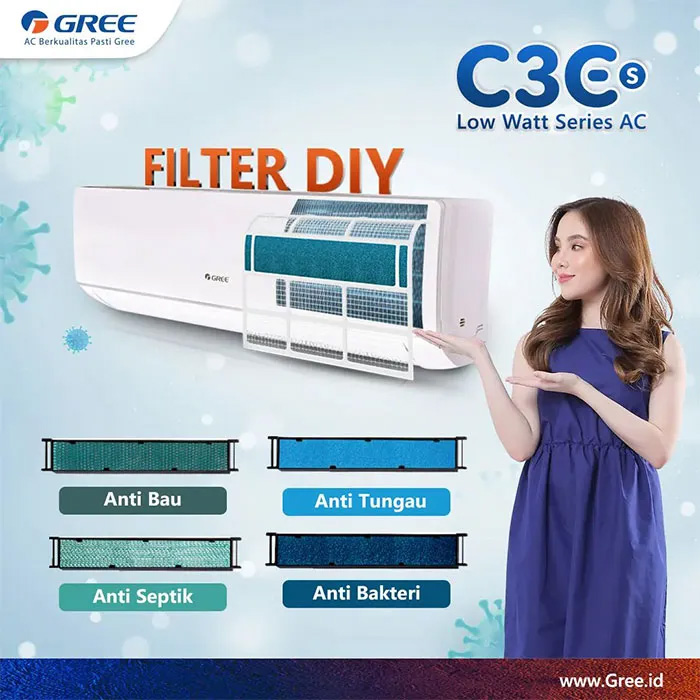 Gree AC Split Low Watt C3ES Series 1/2 PK - GWC-05C3ES | GWC05C3ES | 05C3ES